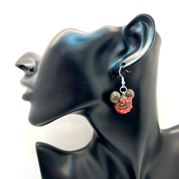Minnie Mouse Earrings - Minnie Donut Earrings - Disney Inspired Earrings - Picture 8 of 9